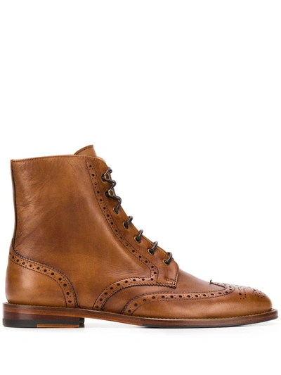 Scarosso Stefania Lace-up Boots In Brown