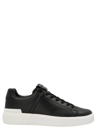 Balmain Logo-patch Low-top Sneakers In Black