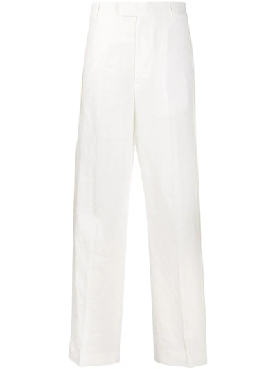 Jw Anderson Creased Wide Trousers In White
