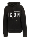Dsquared2 Icon Logo Cotton Jersey Hoodie In Black