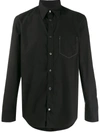 Maison Margiela Stitched Pocket Lining Buttoned Shirt In Black