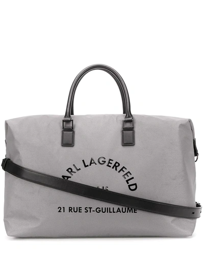 Karl Lagerfeld Rue St Guillaume Weekend Bag In Silver