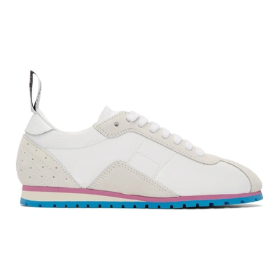 Mm6 Maison Margiela Perforated Suede-trimmed Shell Sneakers In White