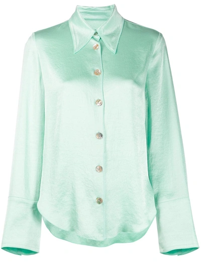 Nanushka Pointed Collar Shirt In Green