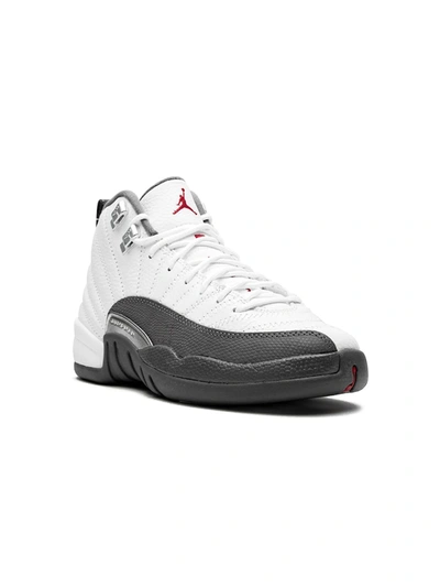 Jordan Kids' Air  12 Retro Gs Dark Grey In White/gym Red/black