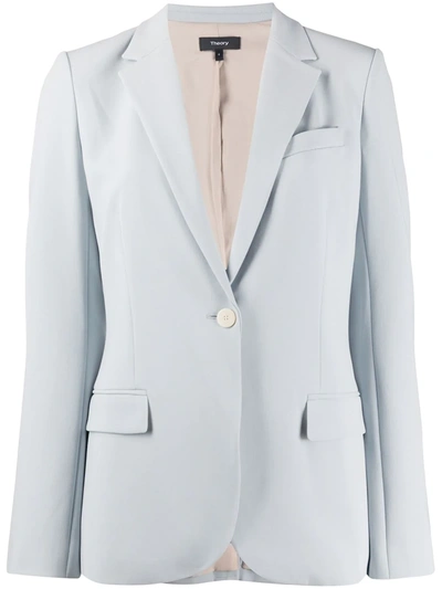 Theory Fitted Single-breasted Blazer In Blue