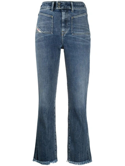 Diesel High Rise Flared Jeans In Blue