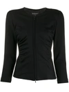 Emporio Armani Ruched Stretch Fit Jacket In Black