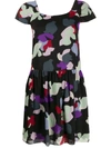 Emporio Armani Floral Print Mini Dress In Black