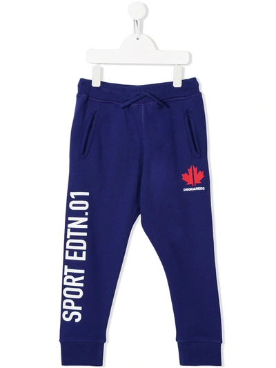 Dsquared2 Teen Sport Print Track Trousers In Blue