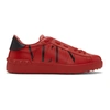 Valentino Garavani Men's Rockstud Walker Vltn Leather Sneakers In Pure Red/black