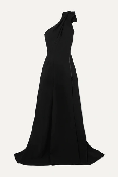 Maticevski Accompany Asymmetric Floor-length Crepe Gown In Black