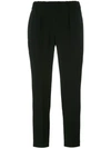 Brunello Cucinelli High-rise Straight Cropped Stretch-cotton Trousers In Black