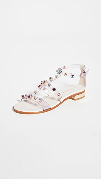 Sophia Webster Dina Gem Flat Sandals In Dusty/pastel