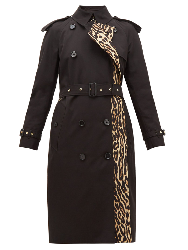 Burberry Bridstow Leopard-print Cotton Trench Coat | ModeSens