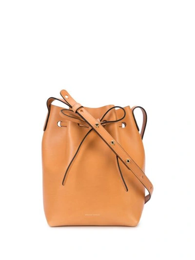 Mansur Gavriel Mini Leather Bucket Bag In Cammello Rosa (beige)