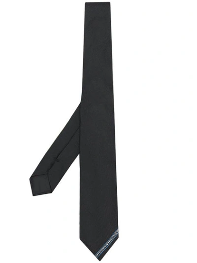 Givenchy Logo-tape Jacquard Silk Tie In Black