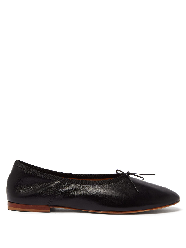 Mansur Gavriel Dream Leather Ballet Flats In Black | ModeSens