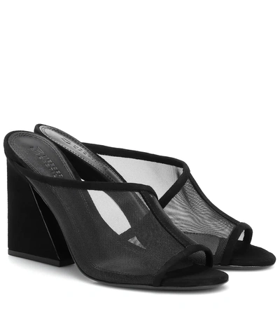 Mercedes Castillo Lathasa Black Mesh And Suede Mules