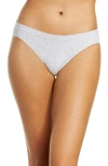 On Gossamer Cabana Cotton Blend Seamless Bikini Panty In Heather Grey