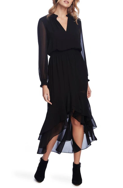 1.state 1. State Long Sleeve High Low Dress In Black