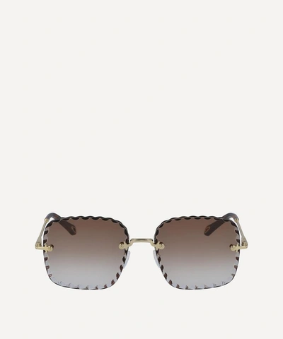 Chloé Rosie Oversized Square Sunglasses In Brown