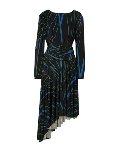 Preen By Thornton Bregazzi Melissa Asymmetric Striped Stretch-crepe Dress In Black