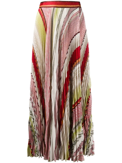 Missoni Striped Pleated Skirt In White