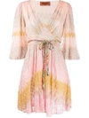 Missoni Woven Gathered Mini Dress In Pink