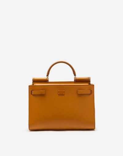 Dolce & Gabbana Small Sicily 62 Bag In Calf Leather In Yellow