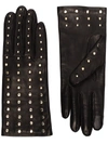 Agnelle Black Claire Studded Leather Gloves