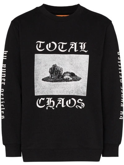 Vyner Articles Total Chaos Print Cotton Sweatshirt In Black