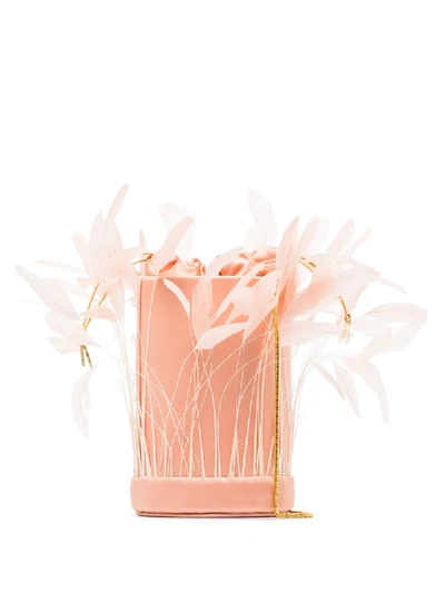 Vanina L'envol Feather Bucket Bag In Pink