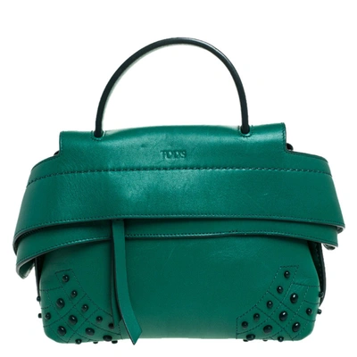 Pre-owned Tod's Green Leather Wave Top Handle Bag