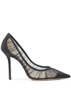 Jimmy Choo Love 100 Metallic Mesh Pumps In Black