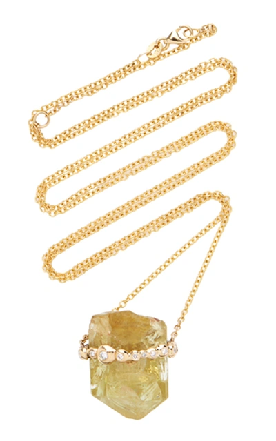 Jill Hoffmeister One-of-a-kind 14k Gold, Diamond And Crystal Necklace In Yellow