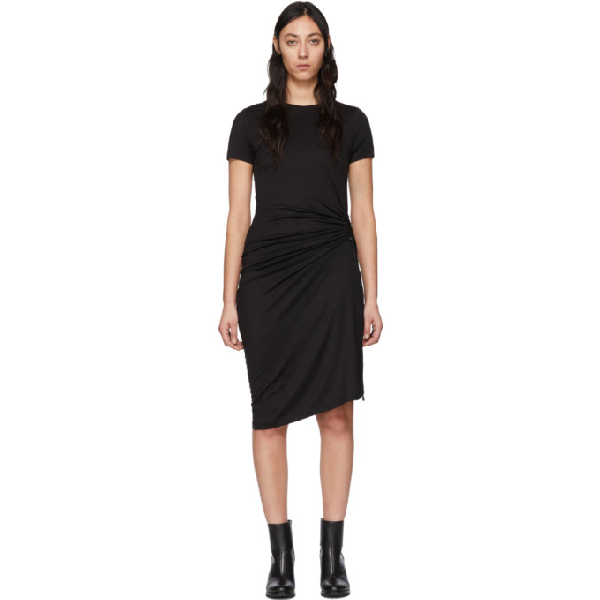 black midi t shirt dress