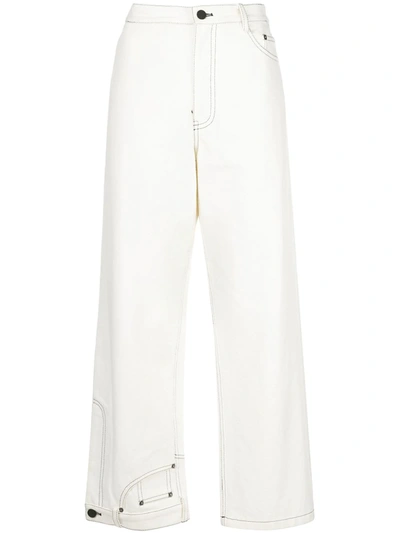 Monse Upside Down Straight-leg Cropped Jeans In White