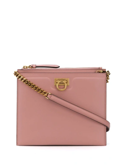 Ferragamo Ladies Trifolio Crossbody Bag In Pink