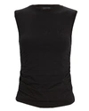 Atm Anthony Thomas Melillo Ruched Side Sleeveless Tee In Black