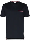 Thom Browne Side Buttons T-shirt In Blue