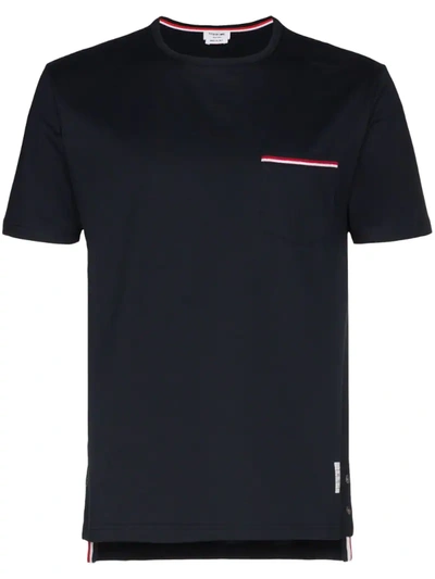 Thom Browne Side Buttons T-shirt In Blue