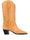 Paris Texas Tan 55 Embroidered Suede Cowboy Boots In Brown