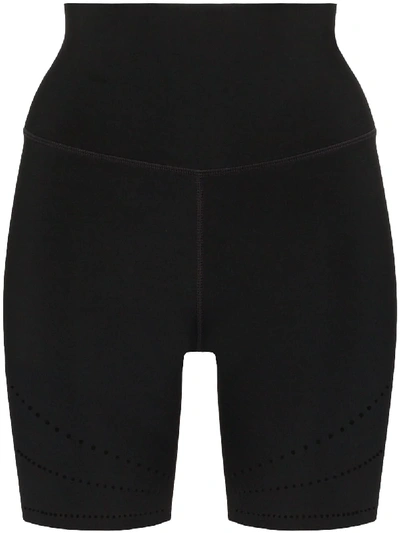 Nimble Activewear Logo Print Perforated Cycling Shorts In Black