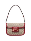 Gucci 1955 Horsebit Gg Supreme Shoulder Bag In Rot