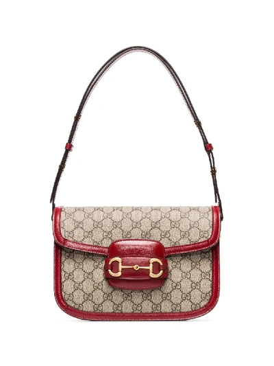 Gucci 1955 Horsebit Gg Supreme Shoulder Bag In Rot