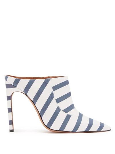 Altuzarra Davidson Striped Cotton-blend Twill Mules In White