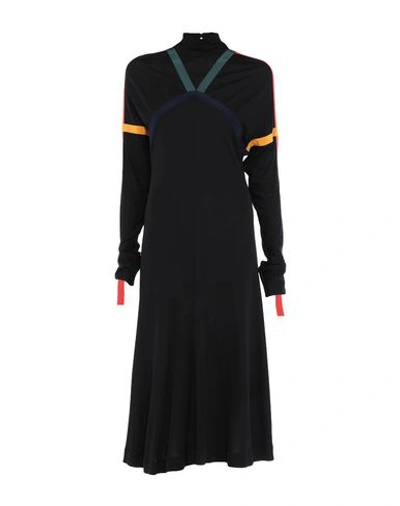 Burberry Silk-trimmed Jersey Turtleneck Midi Dress In Black