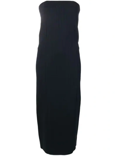 Givenchy Strapless Ribbed-knit Midi Dress In Black