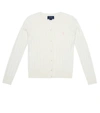 Polo Ralph Lauren Kids' Big Girls Cable-knit Cotton Cardigan In White